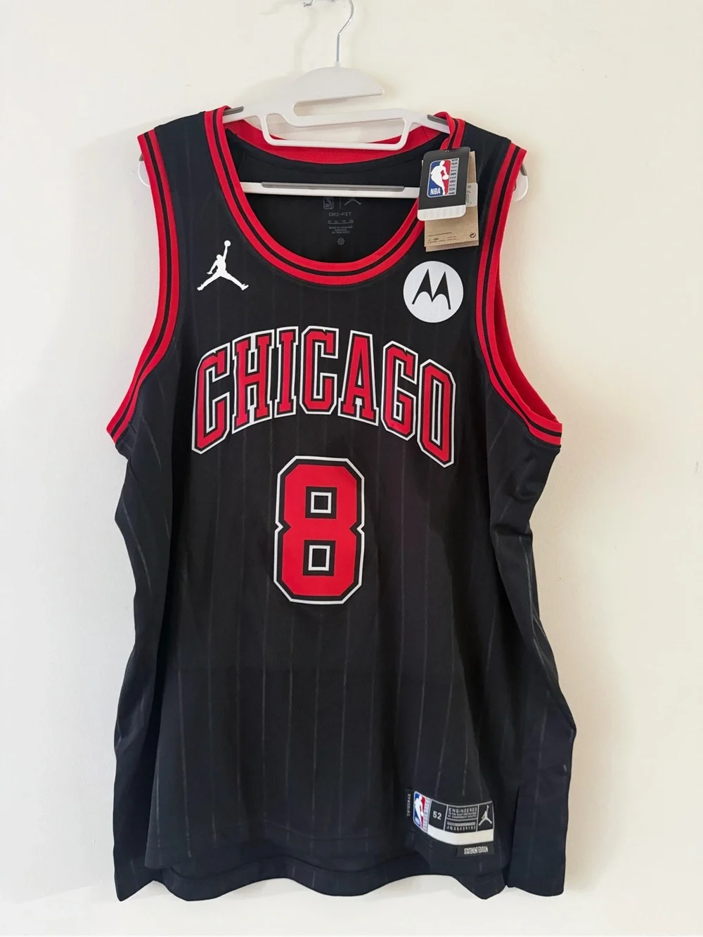 NBA Chicago Bulls Black and Red #8 Jersey (Jordan)